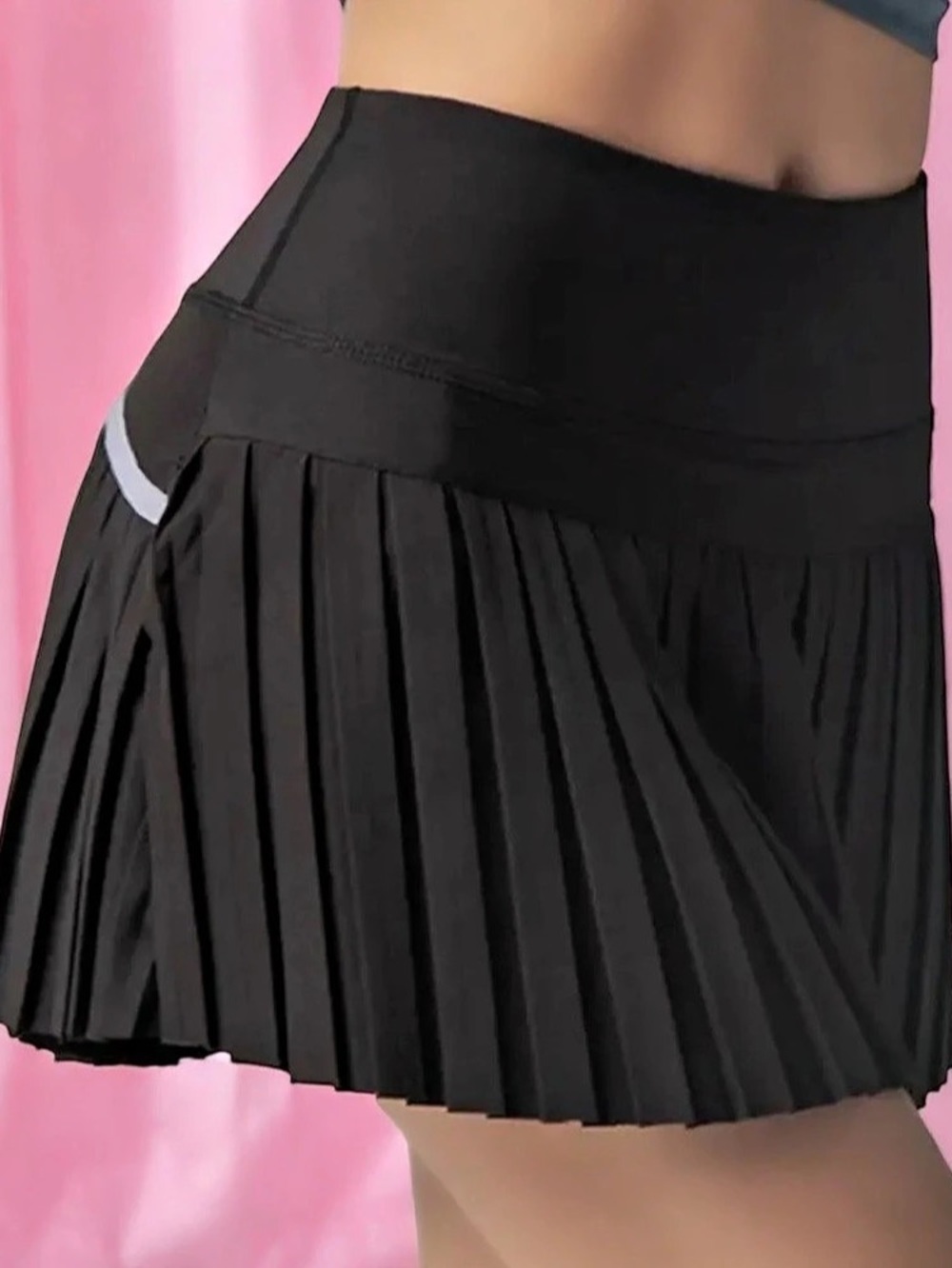 High-Rise Skirt Black Pleated Skirt
